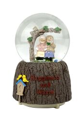 Happiness And Warm - Sevimli İhtiyar Çift Işıklı ve Müzikli Kar Küresi