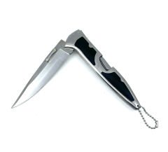 İşlemeli Krom-Siyah Saplı Katlanır Çakı