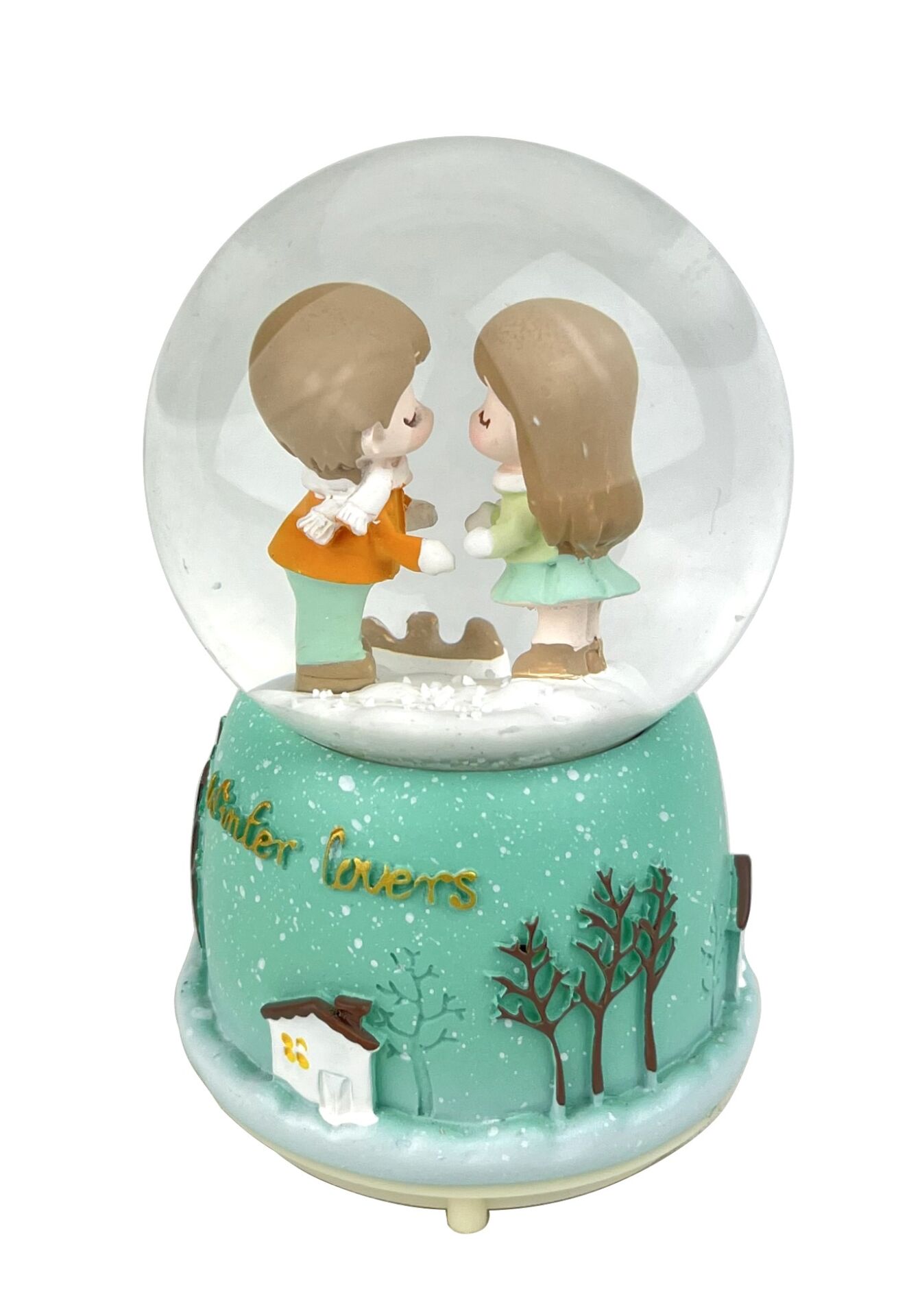 Winter Lovers - Kış Aşıkları Işıklı ve Müzikli Kar Küresi Yeşil