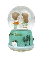 Winter Lovers - Kış Aşıkları Işıklı ve Müzikli Kar Küresi Yeşil