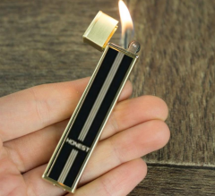 Slim Metal Çakmak - Taşlı Gazlı Siyah