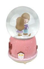 Winter Lovers - Kış Aşıkları Işıklı ve Müzikli Kar Küresi Pembe