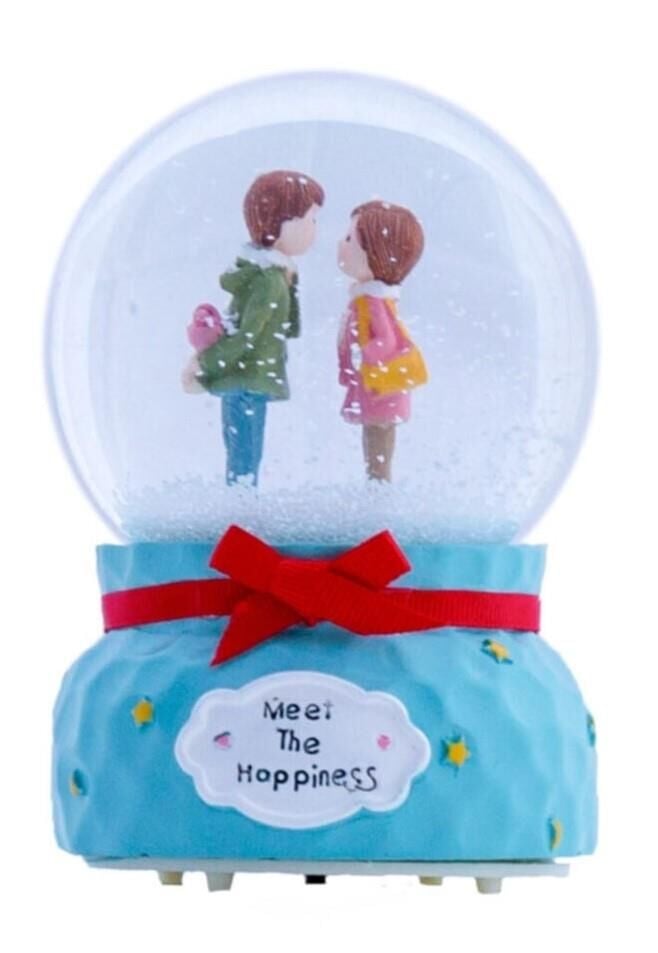 Meet The Happiness Büyük Boy Kurmalı Kar Küresi