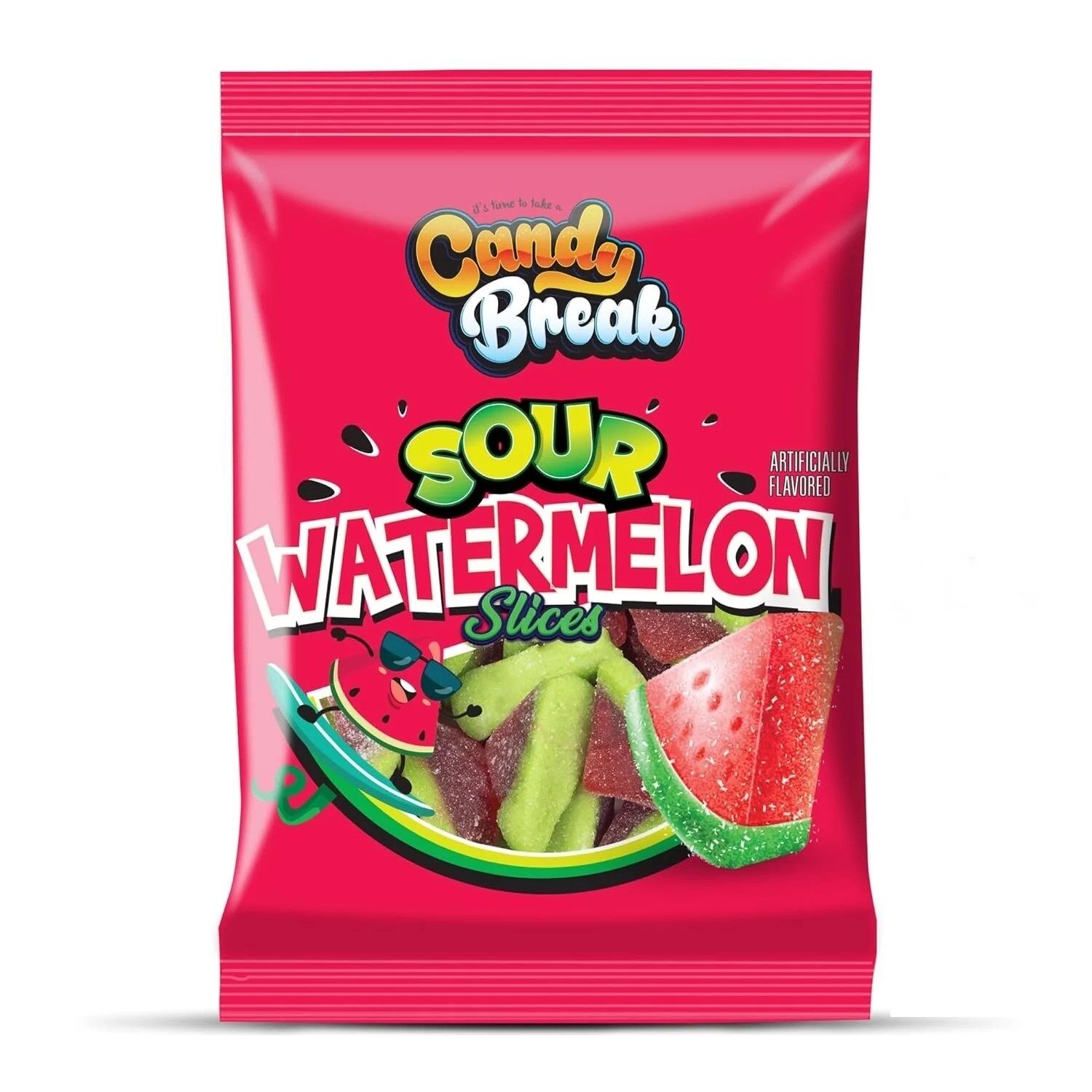 Candy Break Sour Watermelon Karpuz Aromalı Ekşi Yumuşak Şeker 113 Gr