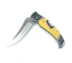 Full Rivet Çakı Geyik Gravürlü - Krem