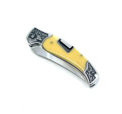 Full Rivet Çakı Geyik Gravürlü - Krem