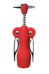 Paslanmaz Çelik + Silikon Tirbuşon / Şarap Açacağı