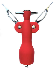 Paslanmaz Çelik + Silikon Tirbuşon / Şarap Açacağı