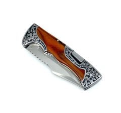 Full İşleme Katlanır Çakı Gül Ağacı Sap