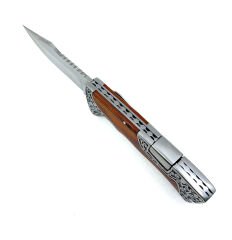 Full İşleme Katlanır Çakı Gül Ağacı Sap