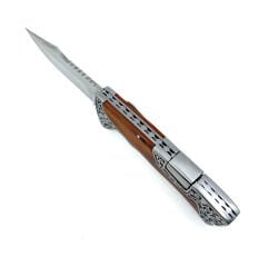 Full İşleme Katlanır Çakı Gül Ağacı Sap