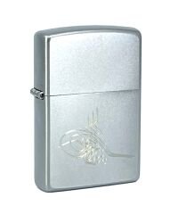 Zippo Satin Chrome Osmanlı Tuğra Dizayn Çakmak