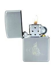 Zippo Satin Chrome Osmanlı Tuğra Dizayn Çakmak