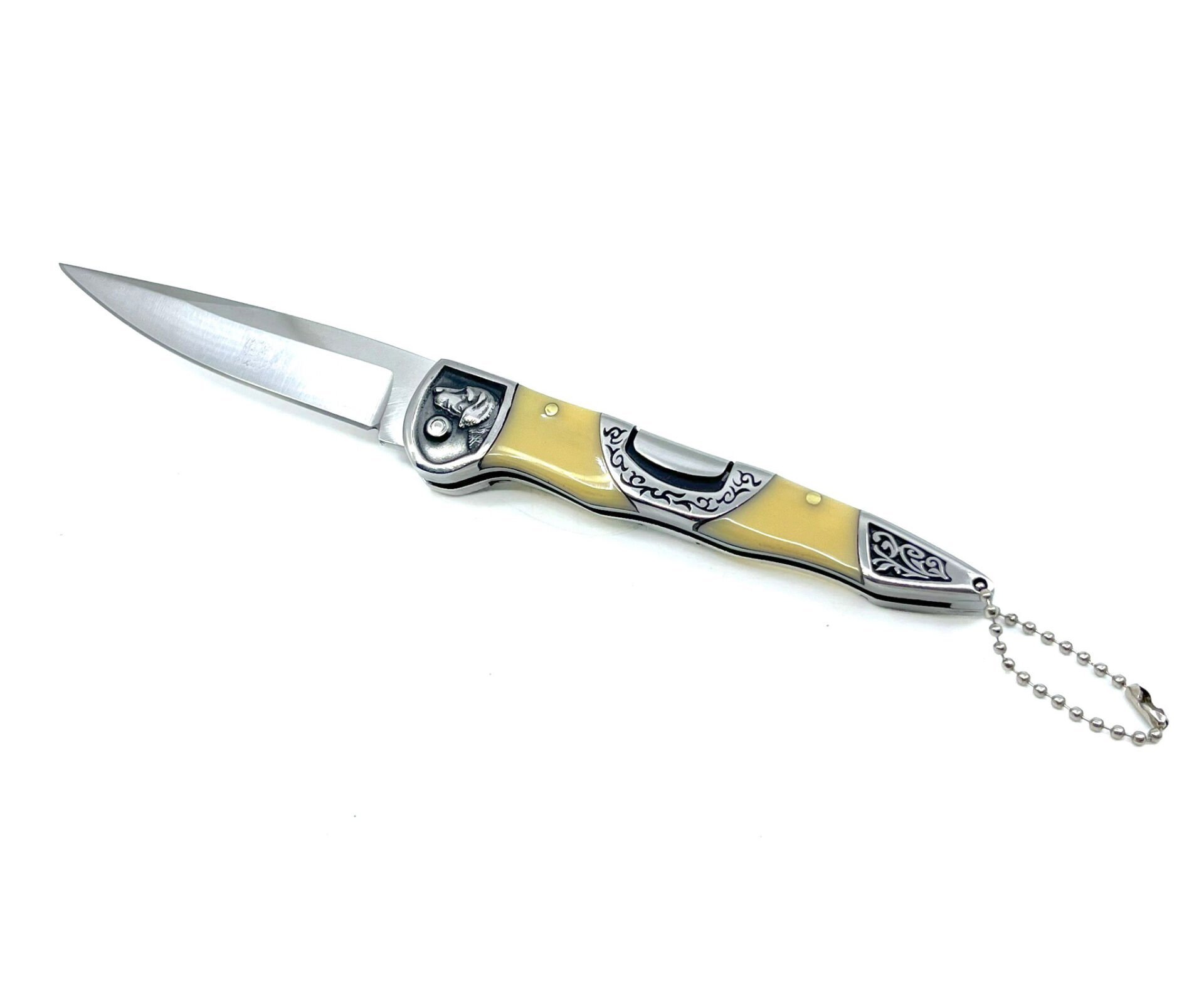 Pointer İşlemeli Katlanır Çakı - Krem