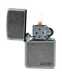 Zippo Antique Silver Logo Dizayn Çakmak