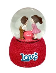 Love Sevgililer Işıklı ve Müzikli Kar Küresi