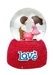 Love Sevgililer Işıklı ve Müzikli Kar Küresi