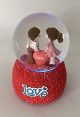 Love Sevgililer Işıklı ve Müzikli Kar Küresi
