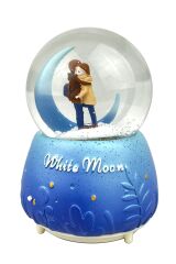 Beyaz Ay - White Moon Işıklı ve Müzikli Kar Küresi