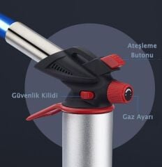 Ayaklı Tourch Jet Çakmak Krom 19cm WELDGUN022MRT