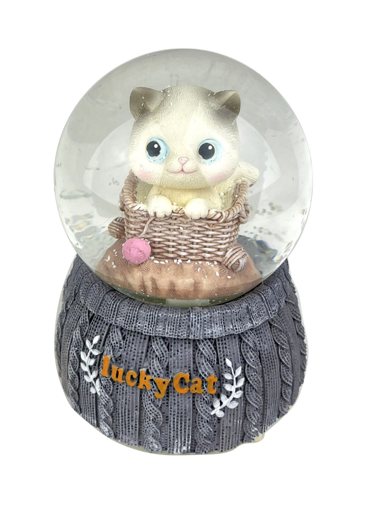 Şanslı Kedi - Lucky Cat Işıklı ve Müzikli Kar Küresi Büyük Boy