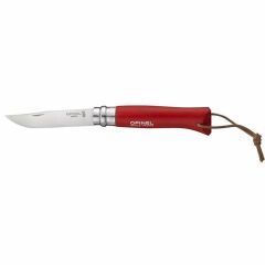 Opinel No 08 Paslanmaz Çelik Trekking Çakı + Kılıf Set - Kırmızı