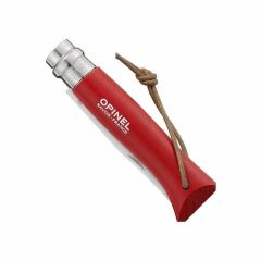 Opinel No 08 Paslanmaz Çelik Trekking Çakı + Kılıf Set - Kırmızı