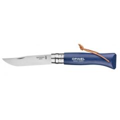 Opinel No 08 Paslanmaz Çelik Trekking Çakı + Kılıf Set - Mavi