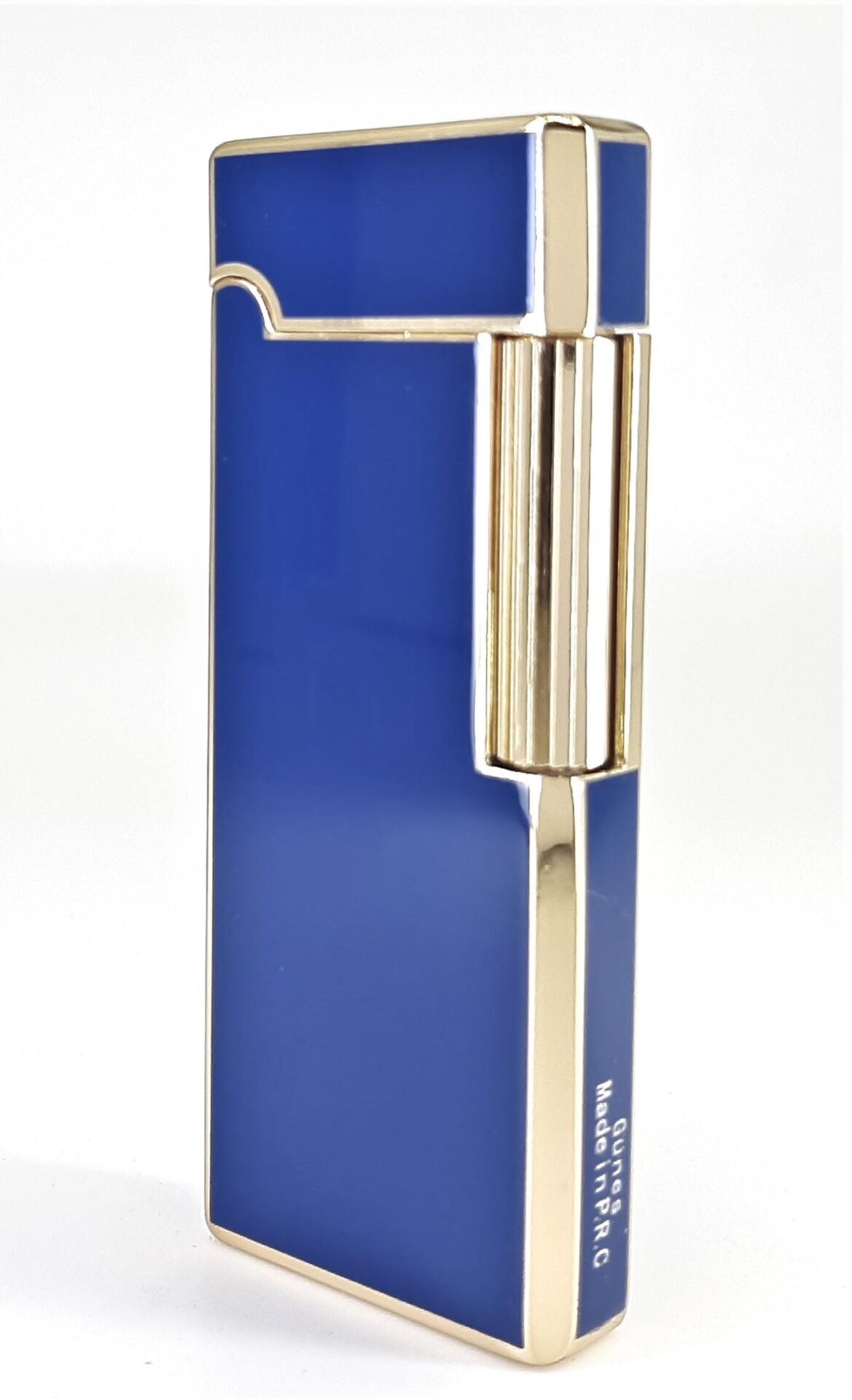 Slim Metal Çakmak - Mavi - Taşlı Gazlı