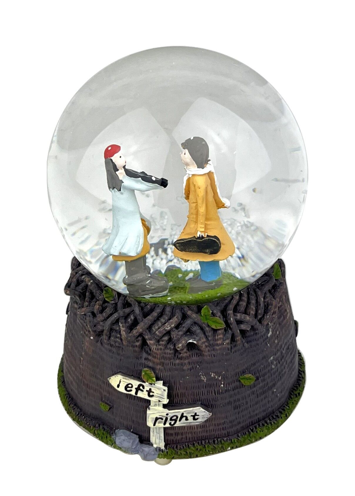 Kemancı Aşıklar Işıklı ve Müzikli Kar Küresi