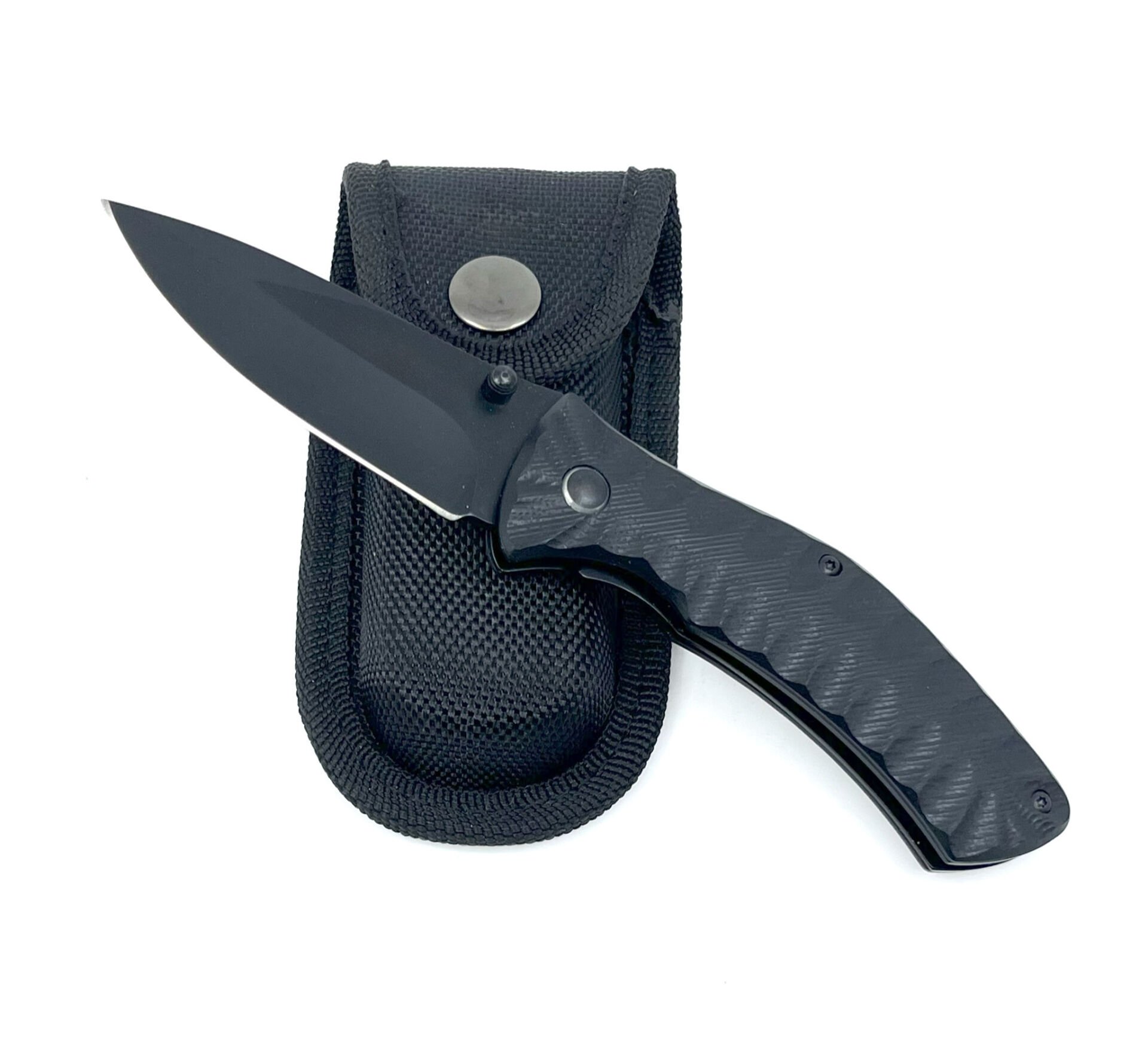 Metal EDC Çakı Siyah - Taşıma Kılıfıyla Birlikte