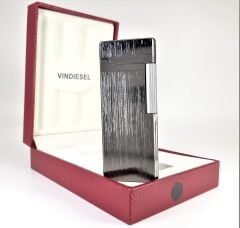 Slim Metal Çakmak - Black Ice - Taşlı Gazlı