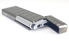 Slim Metal Çakmak - Ice Black Rectangle- Taşlı Gazlı