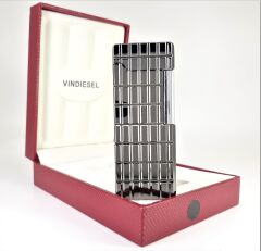 Slim Metal Çakmak - Ice Black Rectangle- Taşlı Gazlı