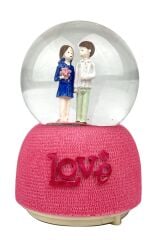 Love Aşk Müzikli ve Işıklı Müzikli Kar Küresi
