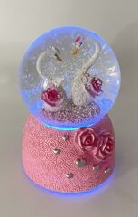 Kuğular - Swans Işıklı ve Müzikli Kar Küresi