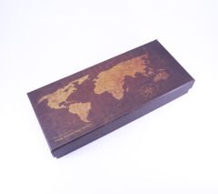 Hediyelik Divit Hokka Seti Orjinal Kuş Tüylü Kutulu Kalem Seti - Koyu Mavi