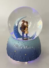 White Moon - Beyaz Ay Işıklı ve Müzikli Kar Küresi