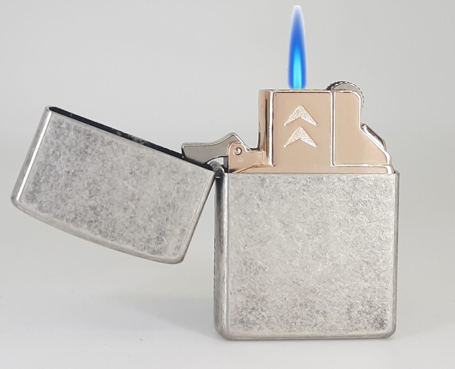 Metal Gri Eskitme Çakmak Mum Alev + Tourch Alev