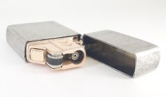 Metal Gri Eskitme Çakmak Mum Alev + Tourch Alev