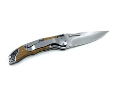 American Mustang At Figürü İşlemeli Katlanır Çakı - Zeytin Ağacı Kabze 20 Cm