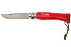 Opinel Inox No 8 Gürgen Saplı Paslanmaz Çelik Trekking Çakı - Kırmızı