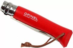 Opinel Inox No 8 Gürgen Saplı Paslanmaz Çelik Trekking Çakı - Kırmızı