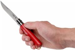 Opinel Inox No 8 Gürgen Saplı Paslanmaz Çelik Trekking Çakı - Kırmızı