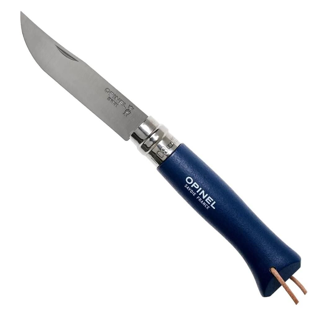 Opinel Inox No 8 Gürgen Saplı Paslanmaz Çelik Trekking Çakı - Mavi