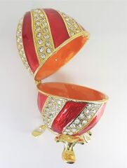 Swaroski Taşlı Metal Yumurta 10cm Mücevher Kutusu