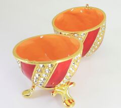 Swaroski Taşlı Metal Yumurta 10cm Mücevher Kutusu