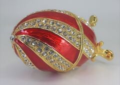 Swaroski Taşlı Metal Yumurta 10cm Mücevher Kutusu