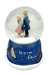 Warm Love Işıklı ve Müzikli Kar Küresi Model 2 - Lacivert