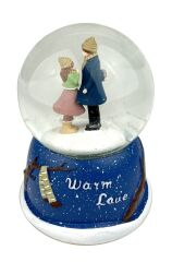 Warm Love Işıklı ve Müzikli Kar Küresi Model 2 - Lacivert
